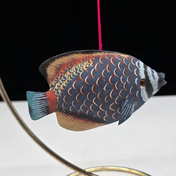 Handcrafted Decorative Tropical Fish Hanging Ornament Detailed Hand Paited - Picture 1 of 7